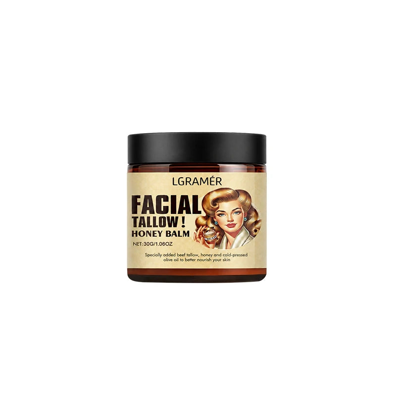 Facial Tallow Honey Balm Cream,Natural Nourishing Beef Tallow Face Cream & Olive Oil,Hydrating Moisturizer for Daily Skin Care