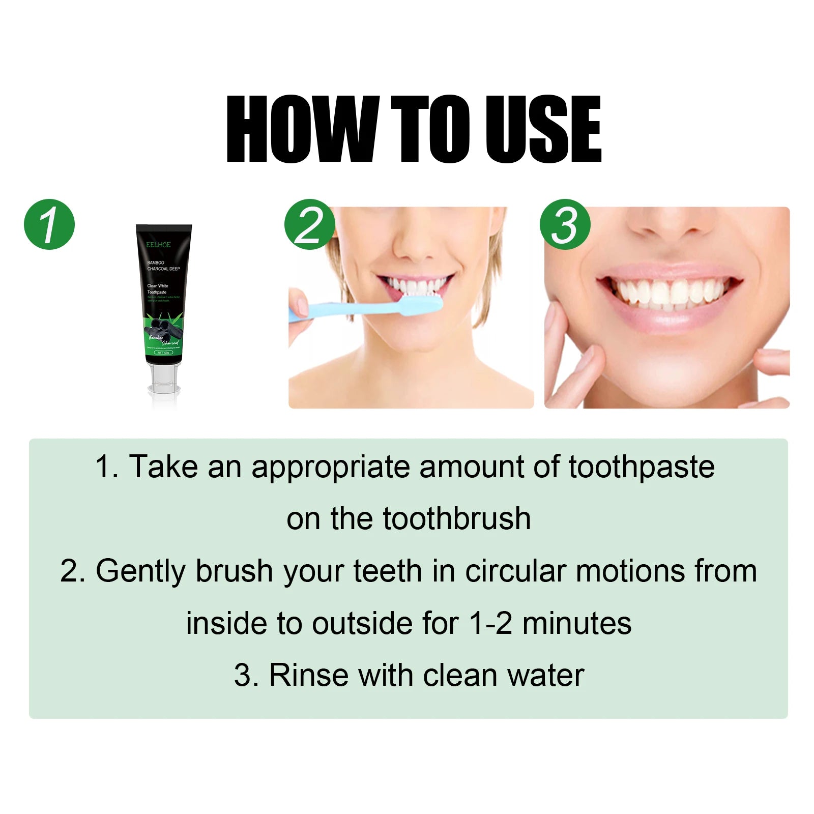 Bamboo charcoal toothpaste Remove Plaque Eliminate Oral Odors