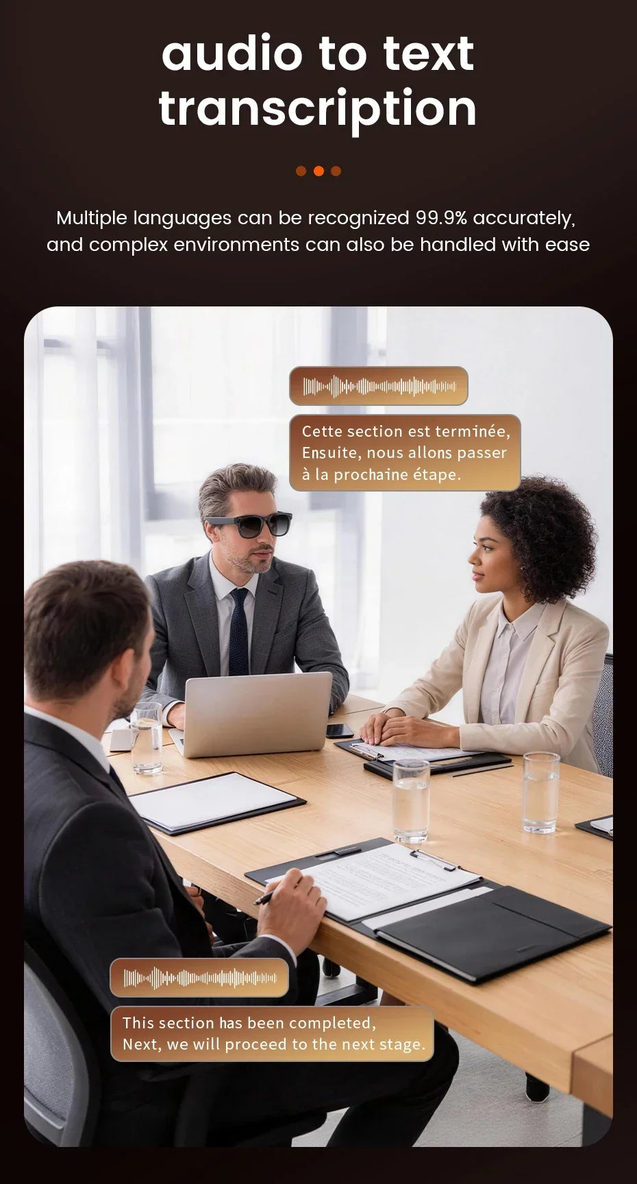 AI Smart Glasses 2026 New Model Built in 1300W HD Pixel Al Recognition AI Translation 320mAh Battery Wireless Calling Function