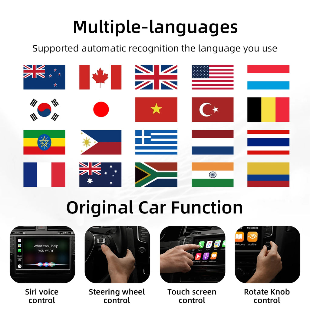 3-in-1 System Android 13 Car Video Ai Box for Wireless CarPlay Adapter/Android Auto, Ai Box Carplay with GPS, Bluetooth, Wifi