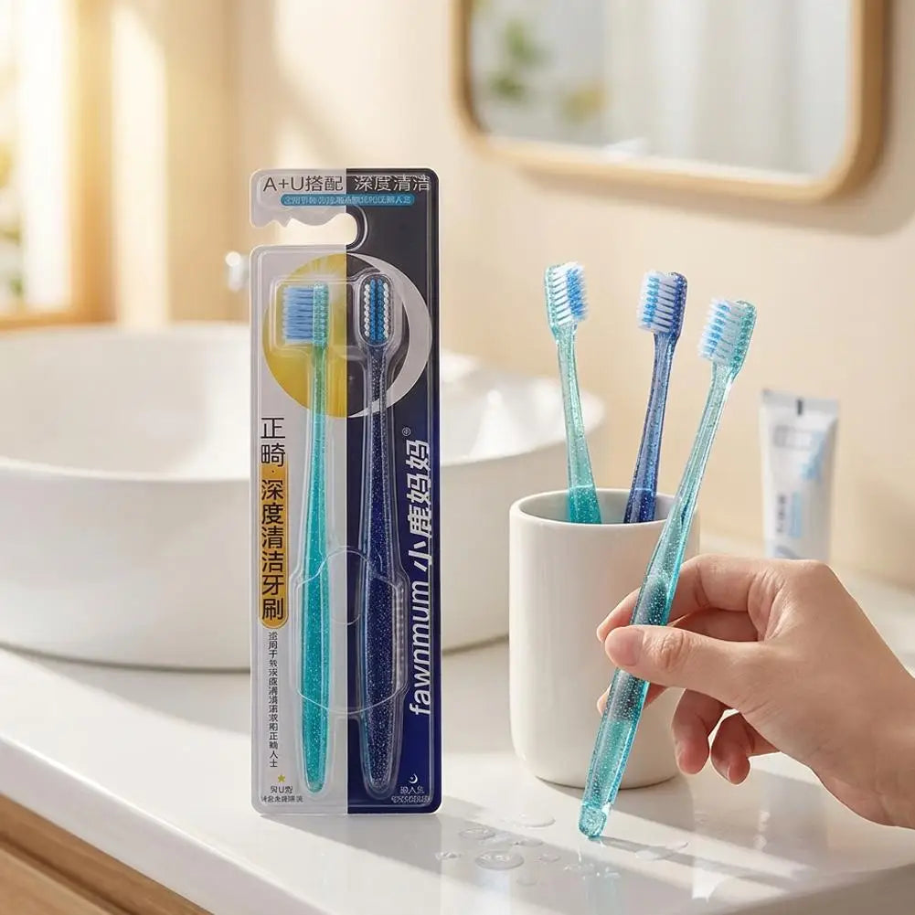 2Pcs  Toothbrush  Soft Bristle