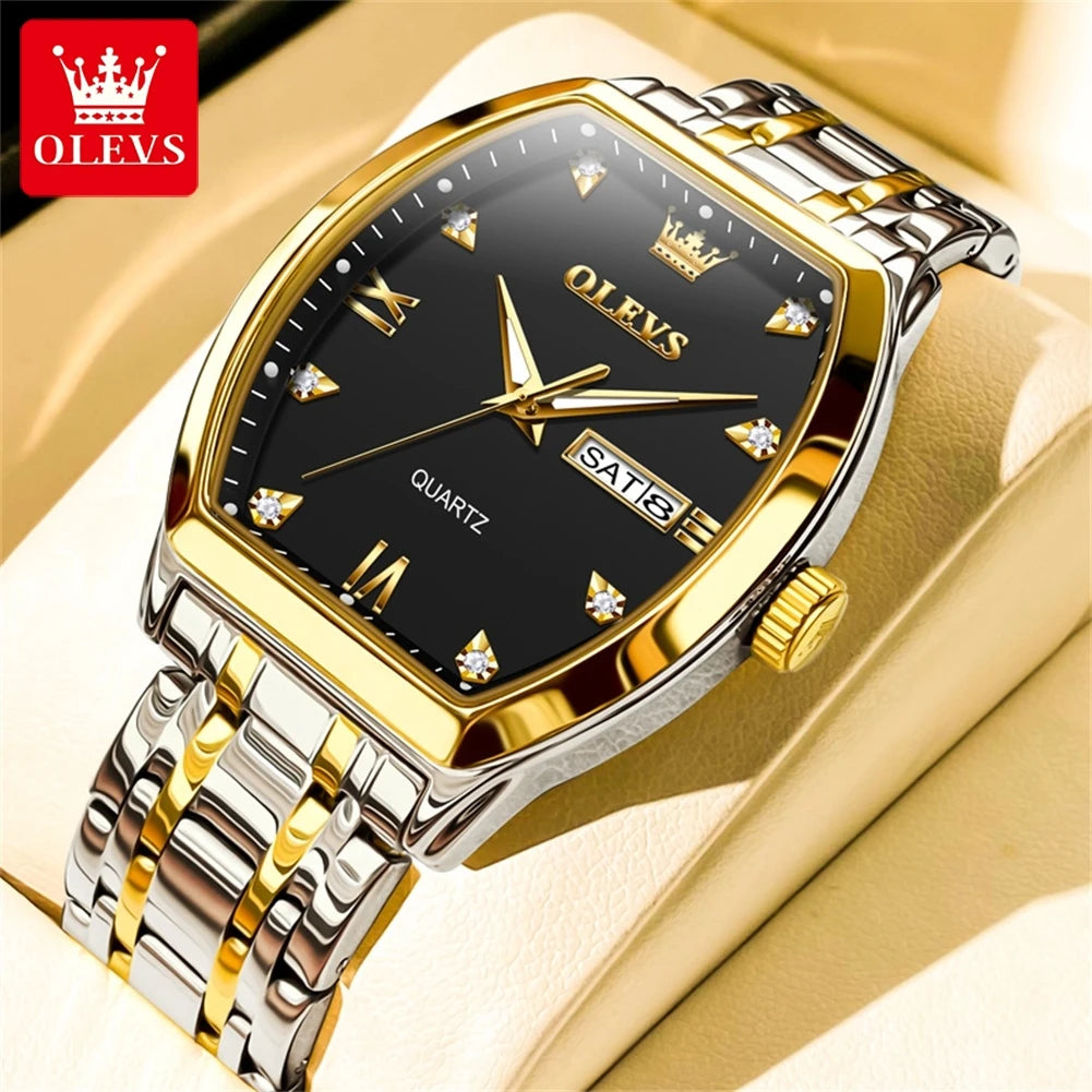 Luxury 🔥🔥 OLEVS 5528 Mens Watch Original Brand Business Quartz Watch Waterproof Luminous Watch For Man