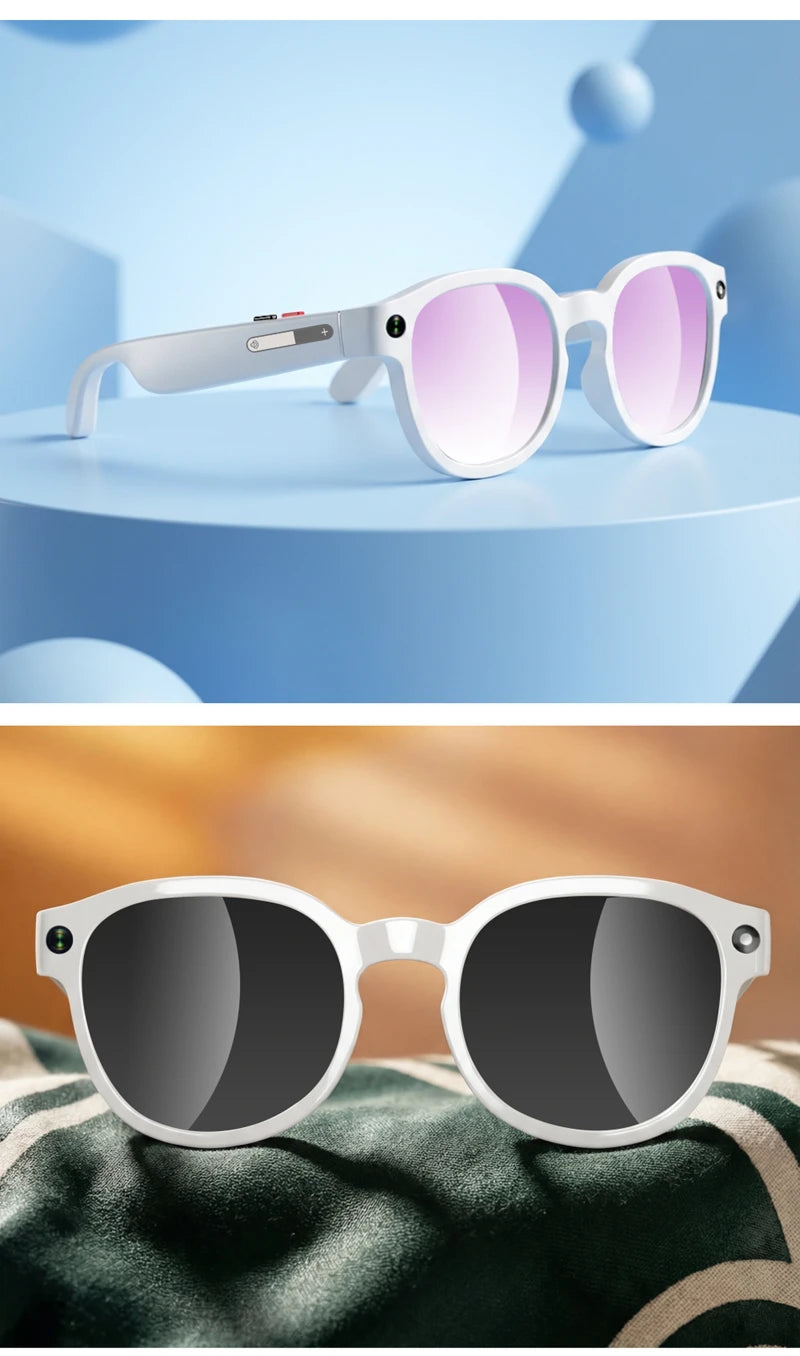 AI Smart Glasses Translation Glasses 8MP HD Camera 4K Shooting Image Bluetooth Call Recording Music Photo Recognition Sunglasses