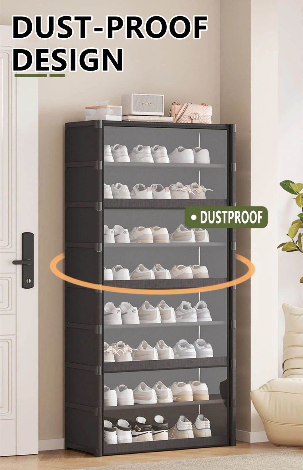 5/7-Layer Shoe Cabinet Dustproof Shoe Rack Shoe Hanger Organizer Shelf Holder Shoe Storage Cabinet Space Saving With Clear Lid