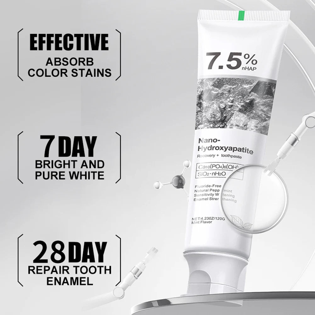 120g Hydroxyapatite Toothpaste,Gentle Mint,Breath Refreshing Whitening Toothpaste,Intensives Stain Removal Tooth Paste,Oral Care