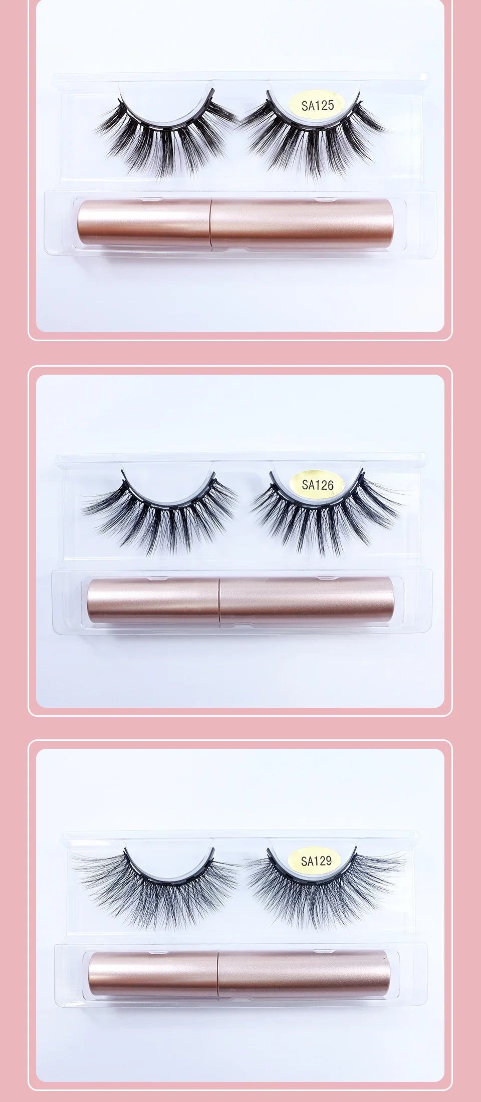 REDSIREN Natural Magnetic Lashes Makeup 1/5Pairs Reusable Magnetic  Eyelashes and Eyeliner Kit