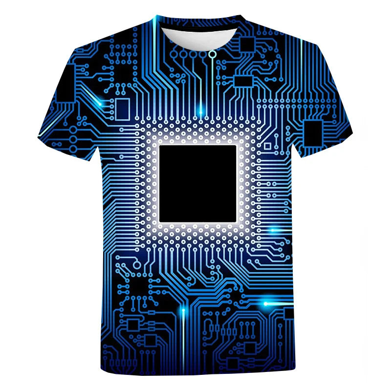 New Circuit Board Graphic T-Shirts Electronic Chip
