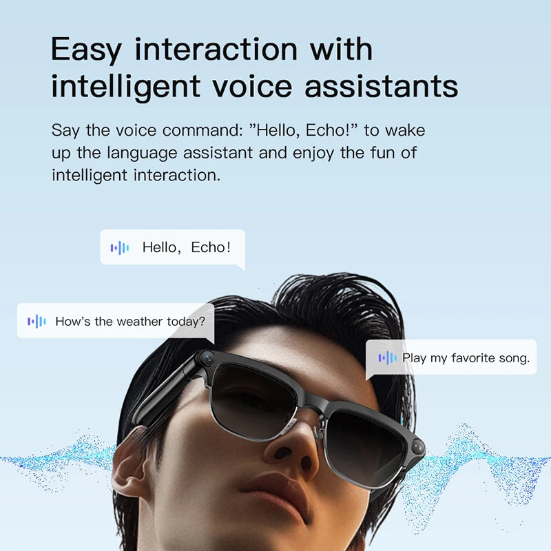 AI Smart Glasses 800W HD Camera Real-Time Translation Voice Assistant Bluetooth Wearable 2GB RAM 300MAH Smart Glasses Men Women