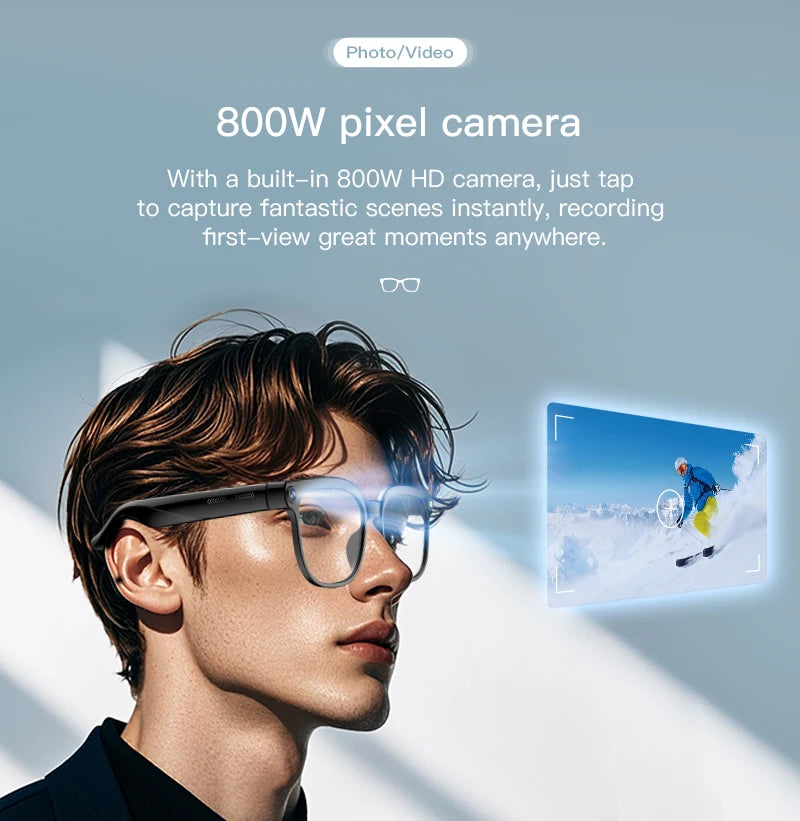 2026 AI Smart Glasses AI Translation 800W HD Camera 4K Shooting Image Bluetooth Call Recording Music Smart Sunglasses 2026 New