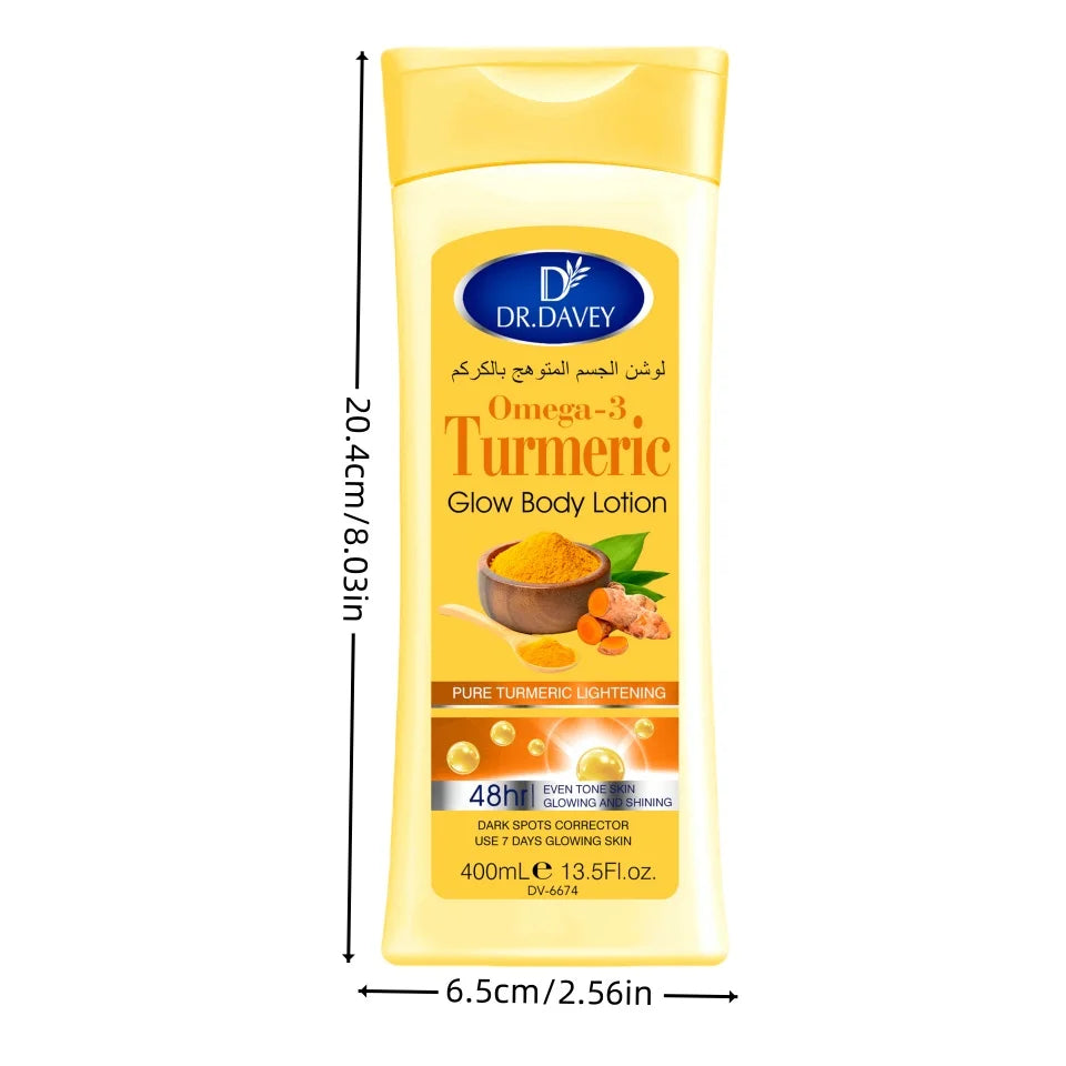 400ML Turmeric Body Lotion Large Capacity Four Seasons Moisturizing Body Lotion Refreshing Non-Greasy Fragrance