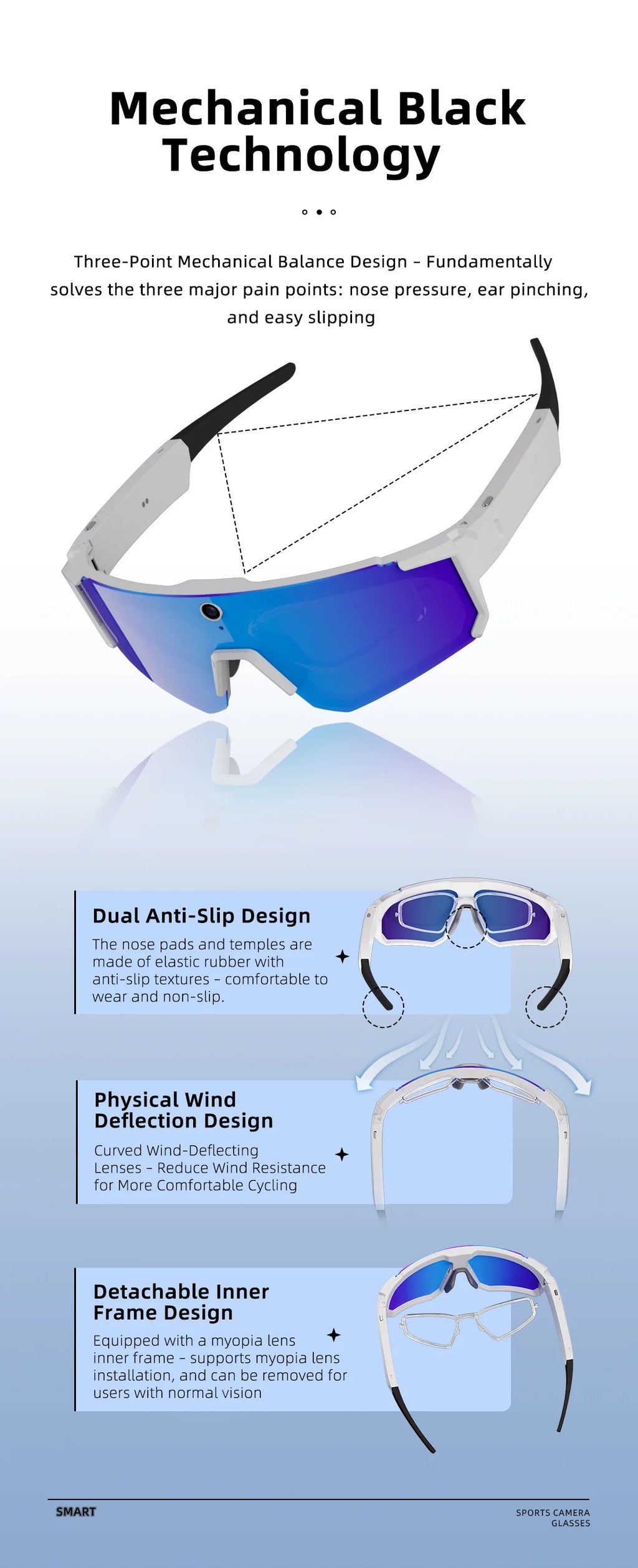 2026 New AI smart shooting&recording glasses with 800W camera, HD anti-shake bicycle riding shooting artifact, windproof goggles
