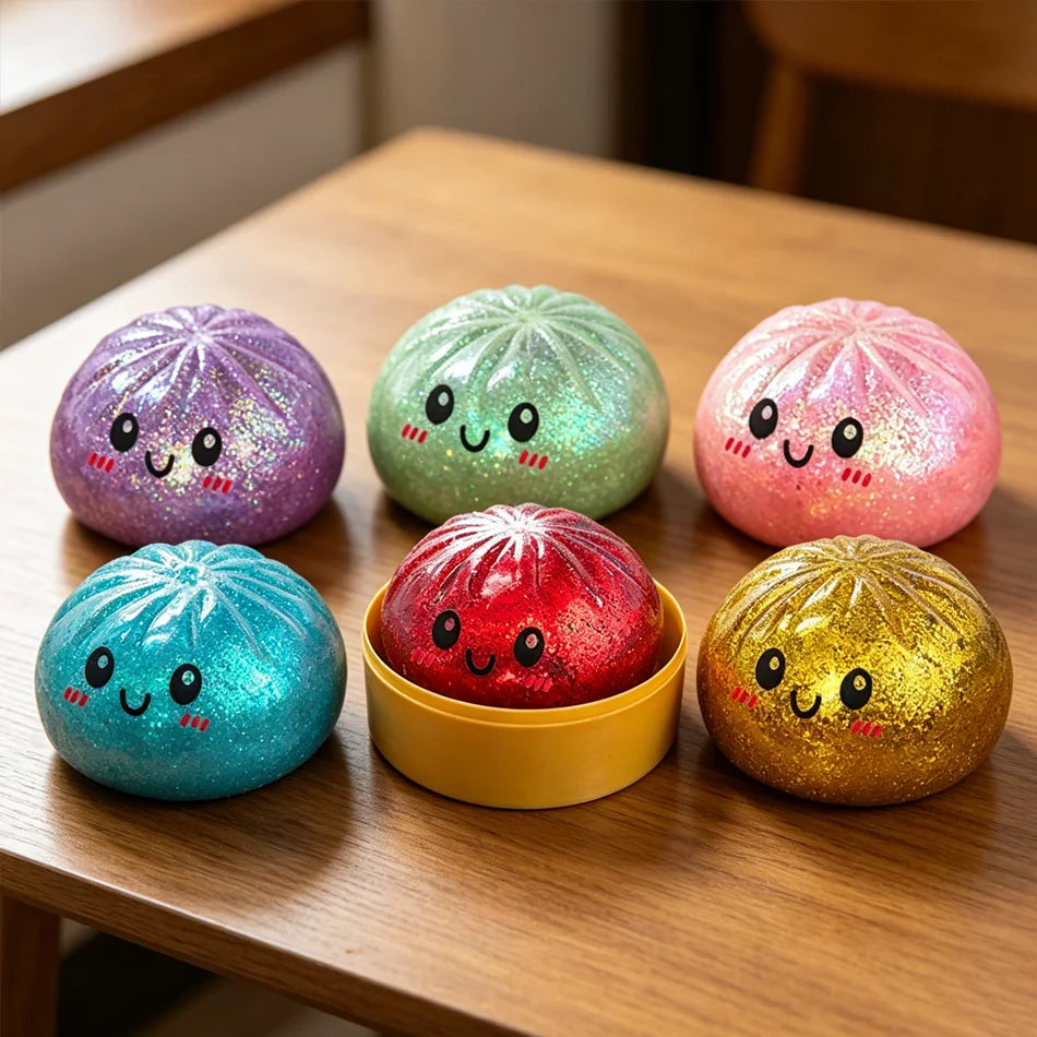 Glitter Dumpling🔥🔥🔥 Squishy Squeeze Toy With Packaging Box Stress Relief Sensory Decompression Toy
