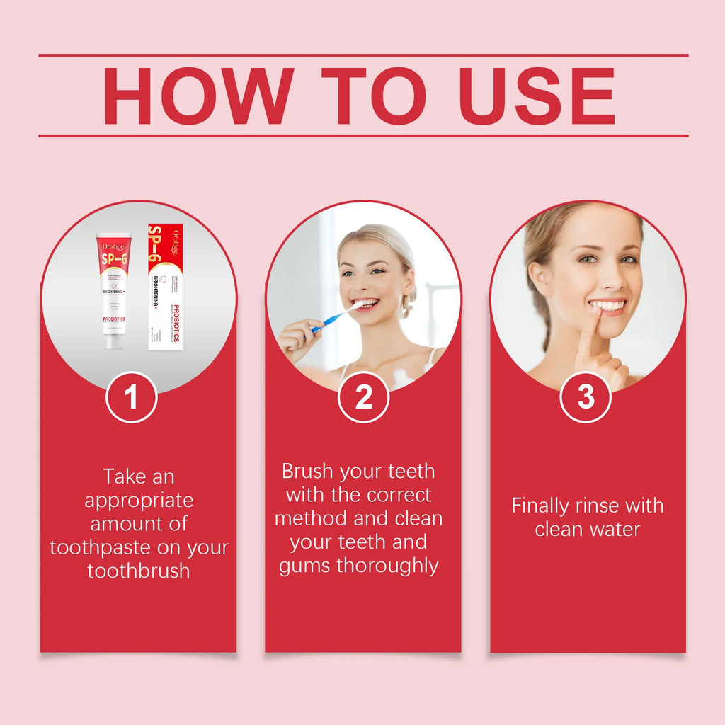 SP6 Probiotic Brightening Toothpaste Remove Plaque Stains Keep Fresh Breath Preventing Periodontitis Oral Teeth Care Toothpastes