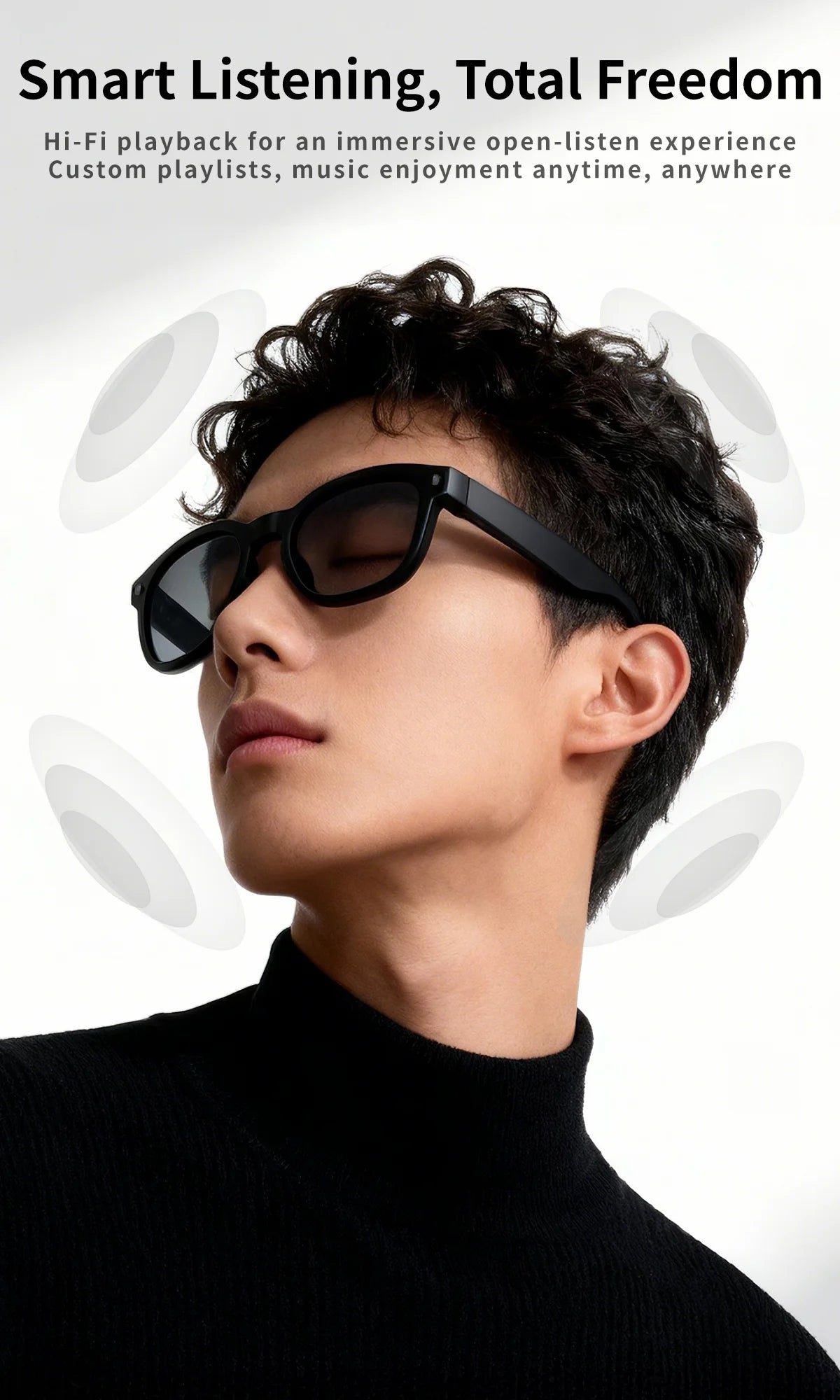 2026 New AI Smart Glasses with Video Camera Outdoor Sunglasses Wi-Fi Transfer BT Calling Audio Record Smart Wearable Headset