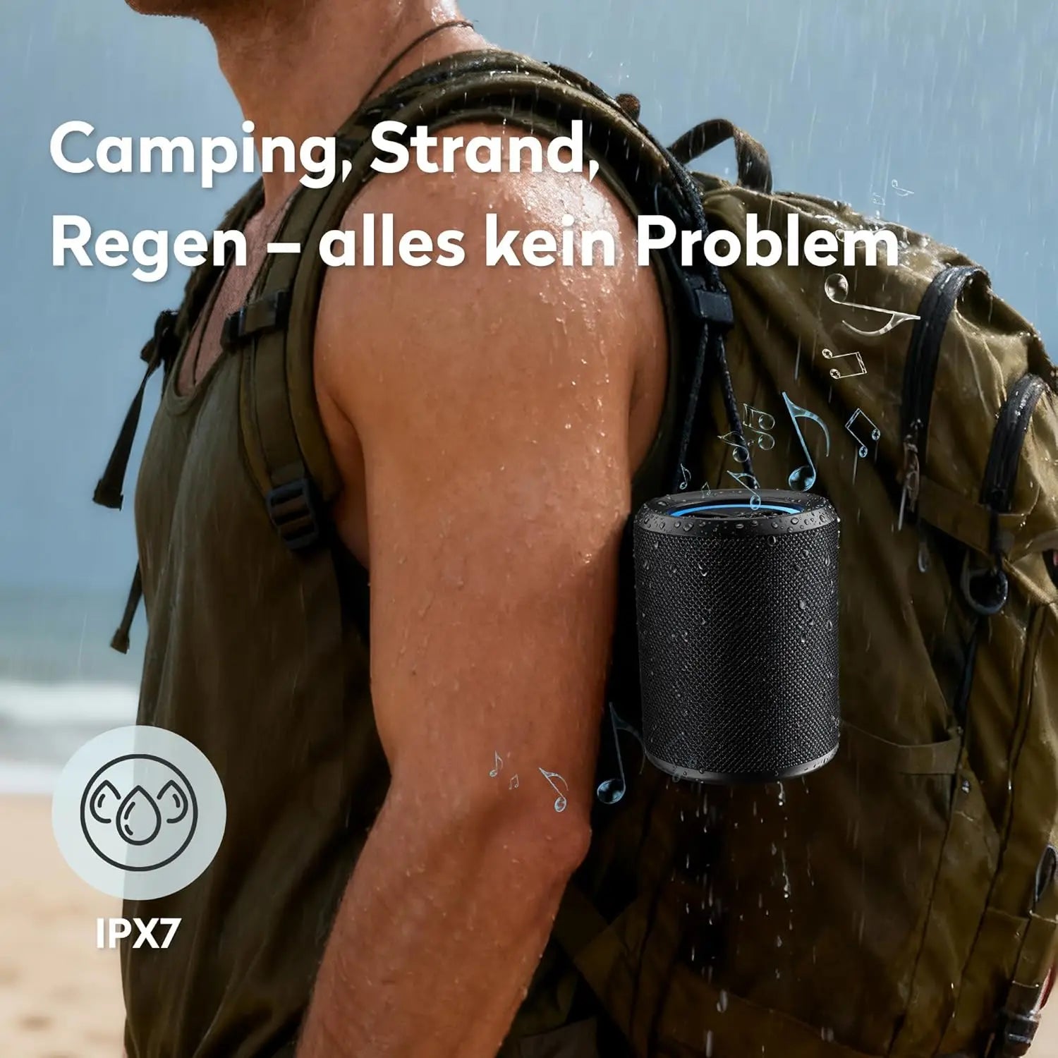 OHAYO Bluetooth Speaker Wireless with Stereo Sound, 15W Bluetooth 5.3 Speaker with TWS Pairing, AUX & USB Input, IPX7 Waterproof
