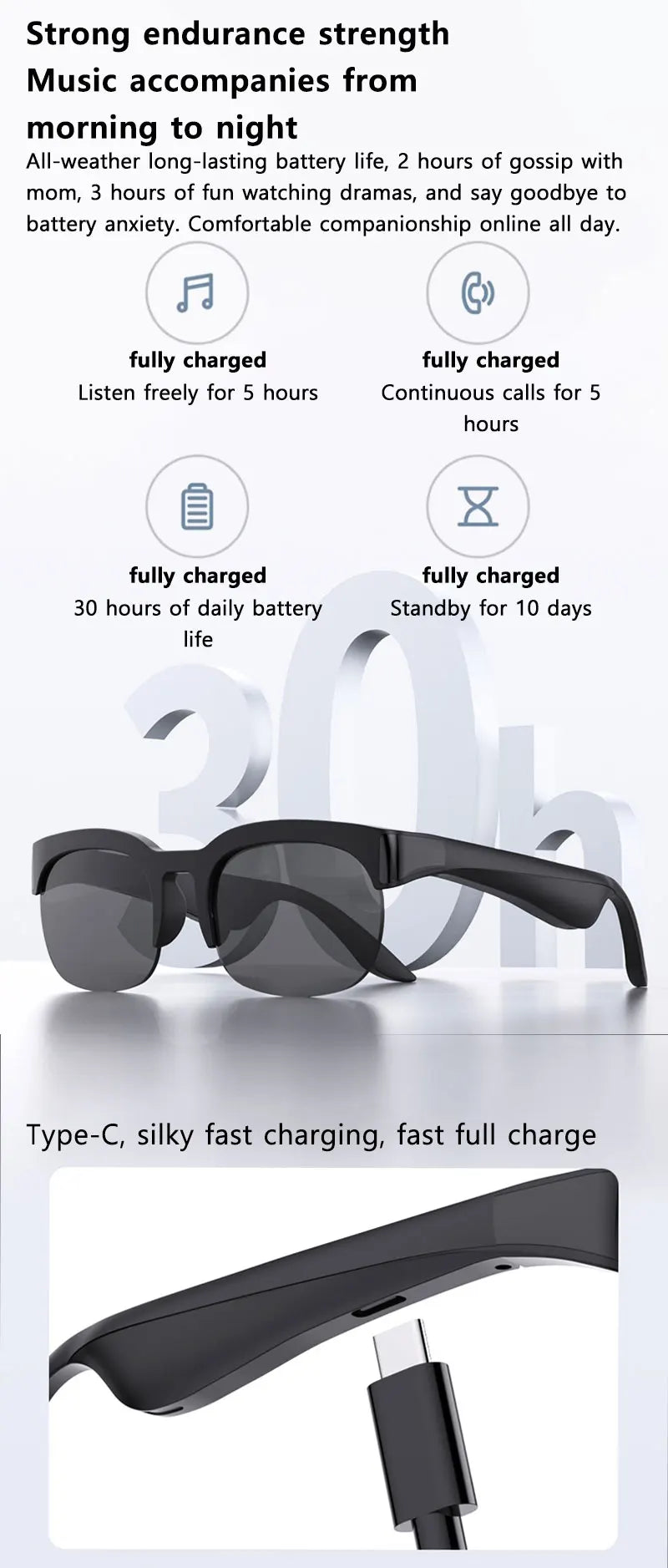 OnePlus AI Smart Glasses AI Translation HD Hands-Free Calling AI Chat Logging Music Playback 8K Smart Sunglasses