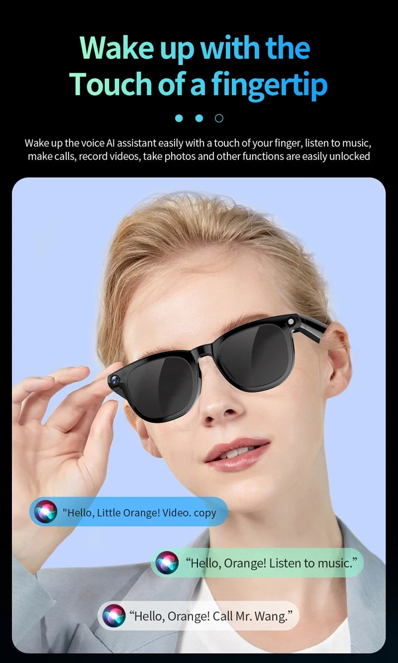 AI Smart Glasses 800W HD Camera Black Technology Image Translation Chat GPT Video Call Photo Waterproof For Men Women