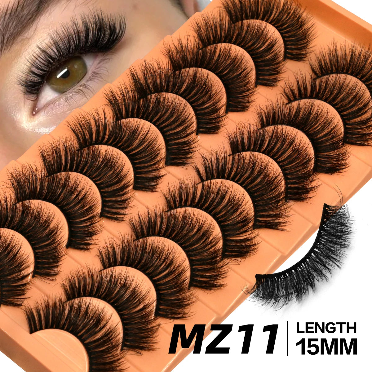 GROINNEYA Fluffy Eyelashes Cat Eye Style Long Lasting Dramatic 3D Faux Mink Eyelashes Volume Thick Long lashes Extension