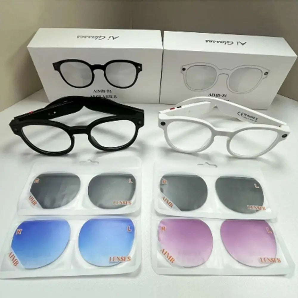 2 in 1 AI Smart Glasses AIMB-S1 Wearable Tech Smart AI Glasses Waterproof Anti-Blue Light Smart Video Glasses Image Conversation