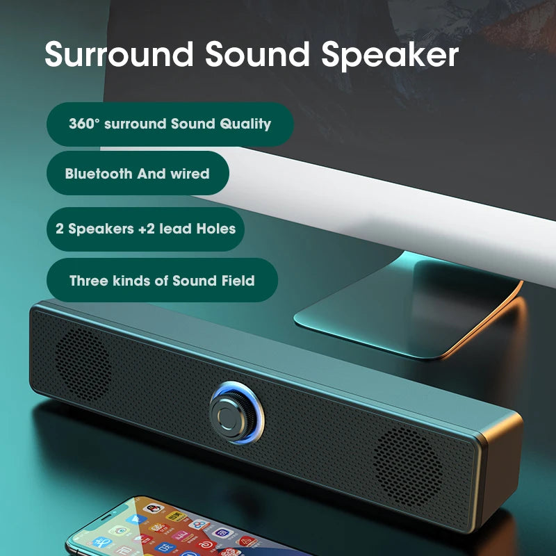 Home Theater Sound System Bluetooth-compatible Speaker 4D Surround Soundbar Computer Speakers For TV Soundbar Box Subwoofer