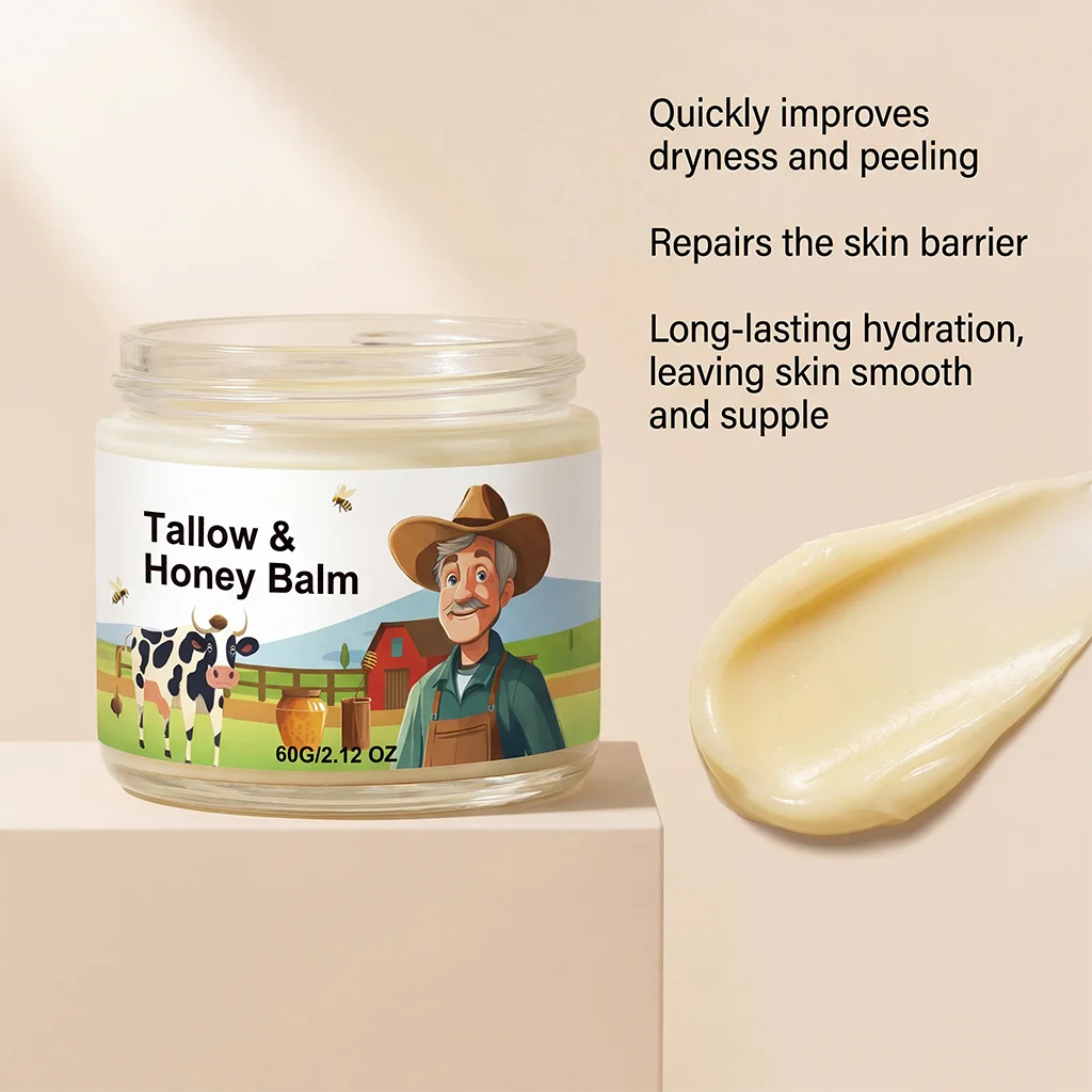 Beef Tallow Honey Face Cream Daily Moisturizing, Smooth and Delicate, Protects Facial Skin, Refreshing and Easily Absorbed Moist