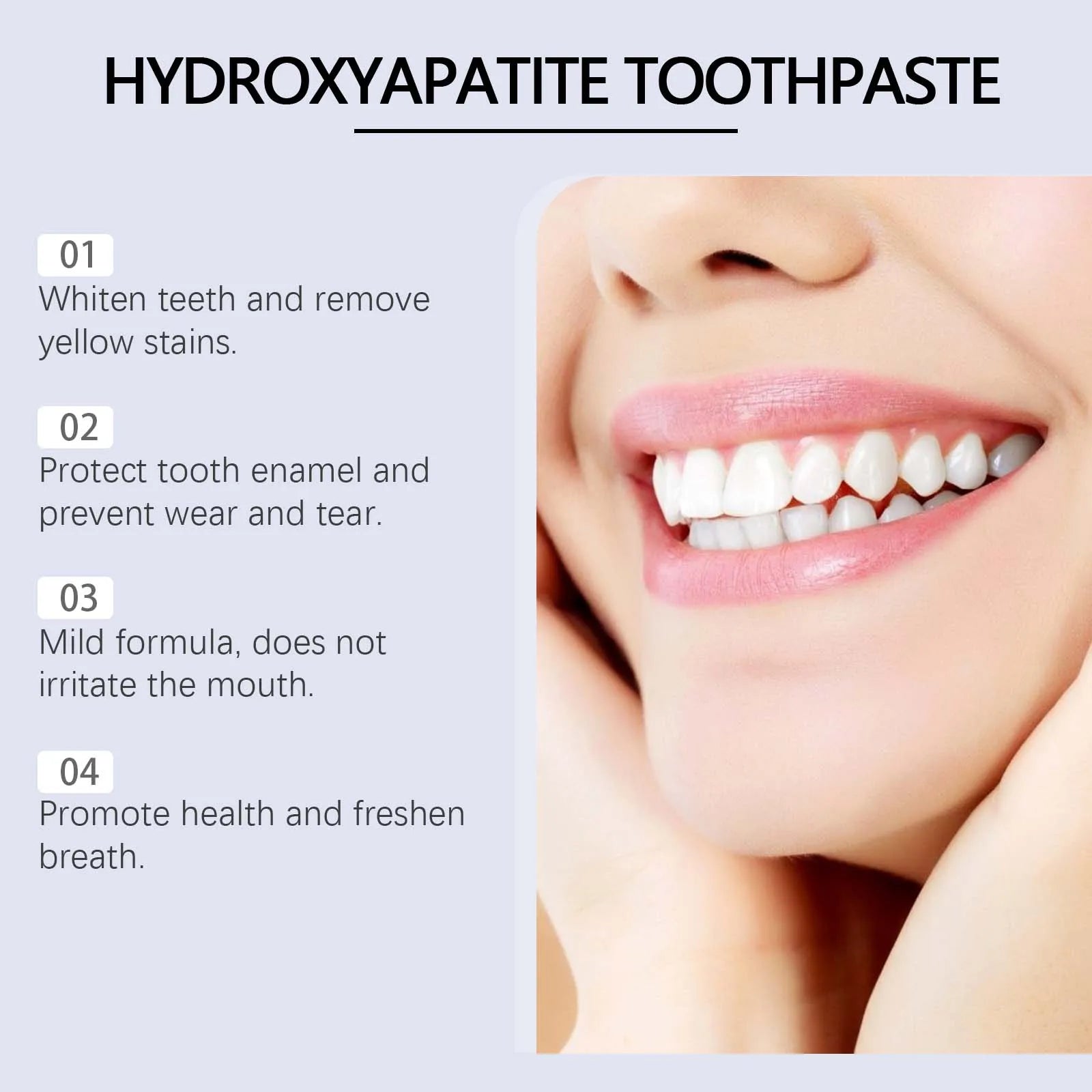 7.5% Hydroxyapatite Toothpaste for Sensitive Teeth - Enamel Protection & Strengthening, Fluoride-Free, Gentle & Effective Formul