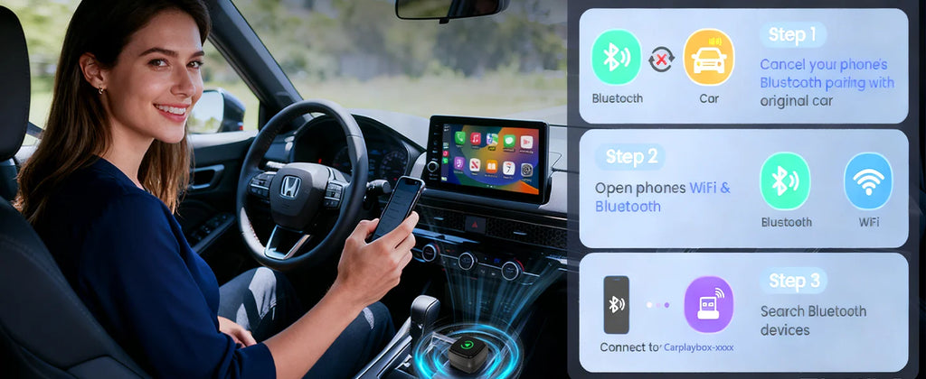 Smart 2in1 AI Box For Car With Wired CarPlay Car Intelligent Systems Wireless CarPlay Dongle Wireless Android Auto Adapter