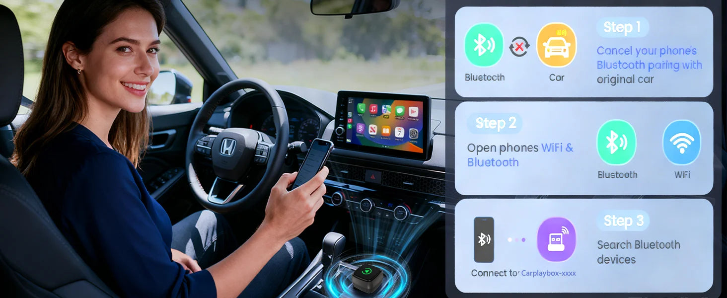 Smart 2in1 AI Box For Car With Wired CarPlay Car Intelligent Systems Wireless CarPlay Dongle Wireless Android Auto Adapter