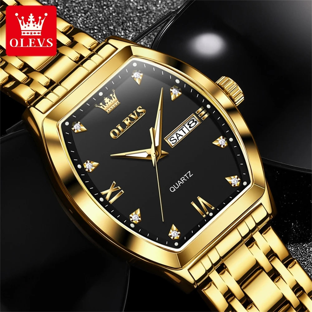 Luxury 🔥🔥 OLEVS 5528 Mens Watch Original Brand Business Quartz Watch Waterproof Luminous Watch For Man