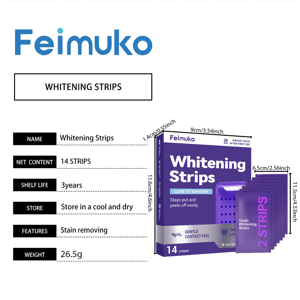 Purple Teeth Whitning Strips Oral Hygiene Mint FreshTooth Brightening Patches