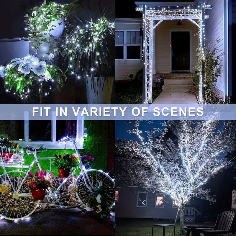 Solar LED String Lights Solar Power Lamp for Patio Tree Christmas Party Wedding Decor Outdoor Lighting Fairy Lights