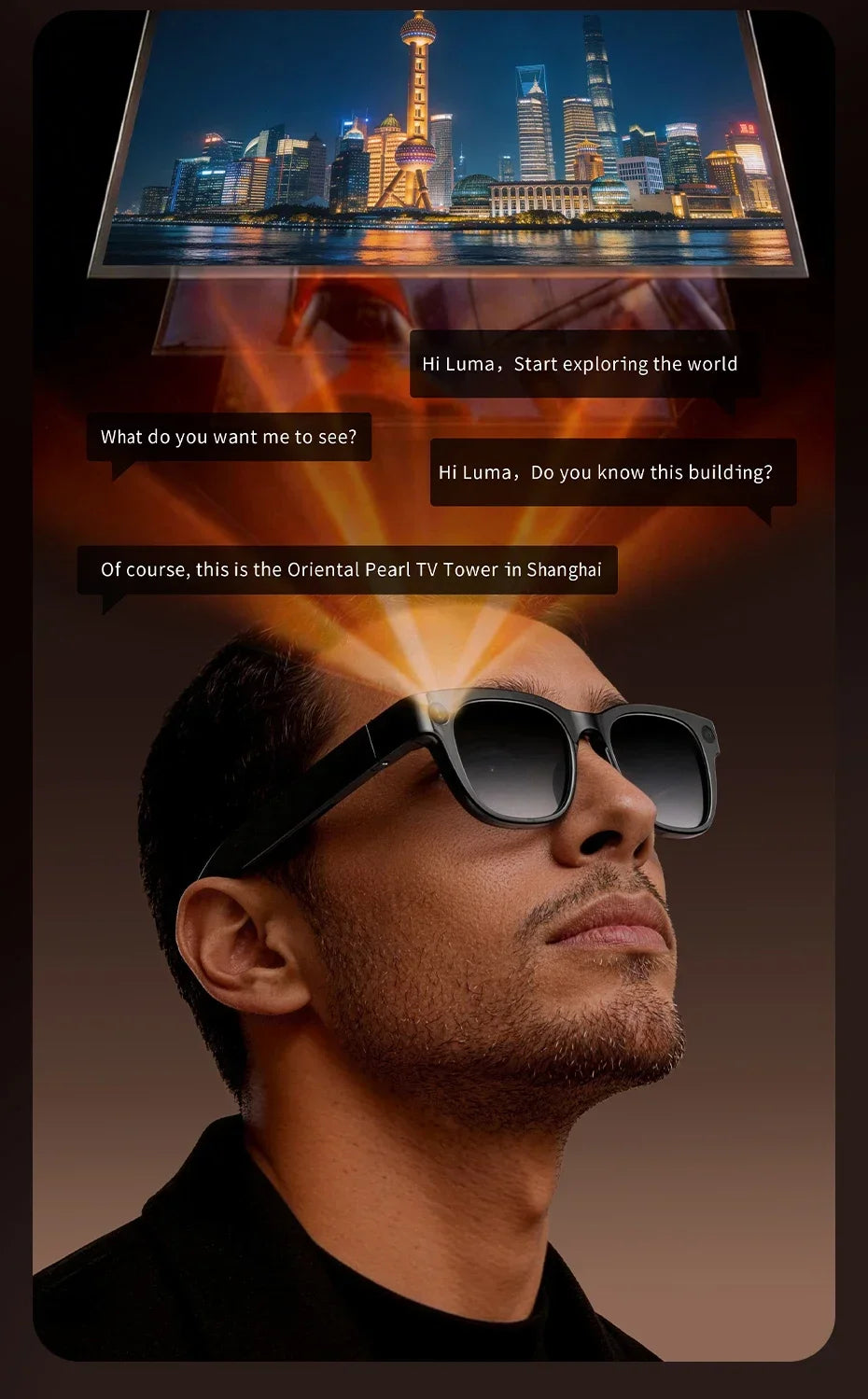 AI Smart Glasses 2026 New Model Built in 1300W HD Pixel Al Recognition AI Translation 320mAh Battery Wireless Calling Function