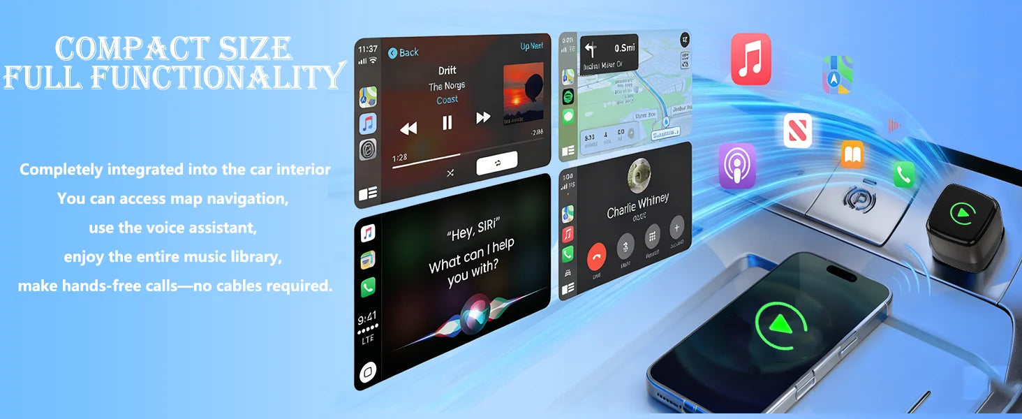 Smart 2in1 AI Box For Car With Wired CarPlay Car Intelligent Systems Wireless CarPlay Dongle Wireless Android Auto Adapter