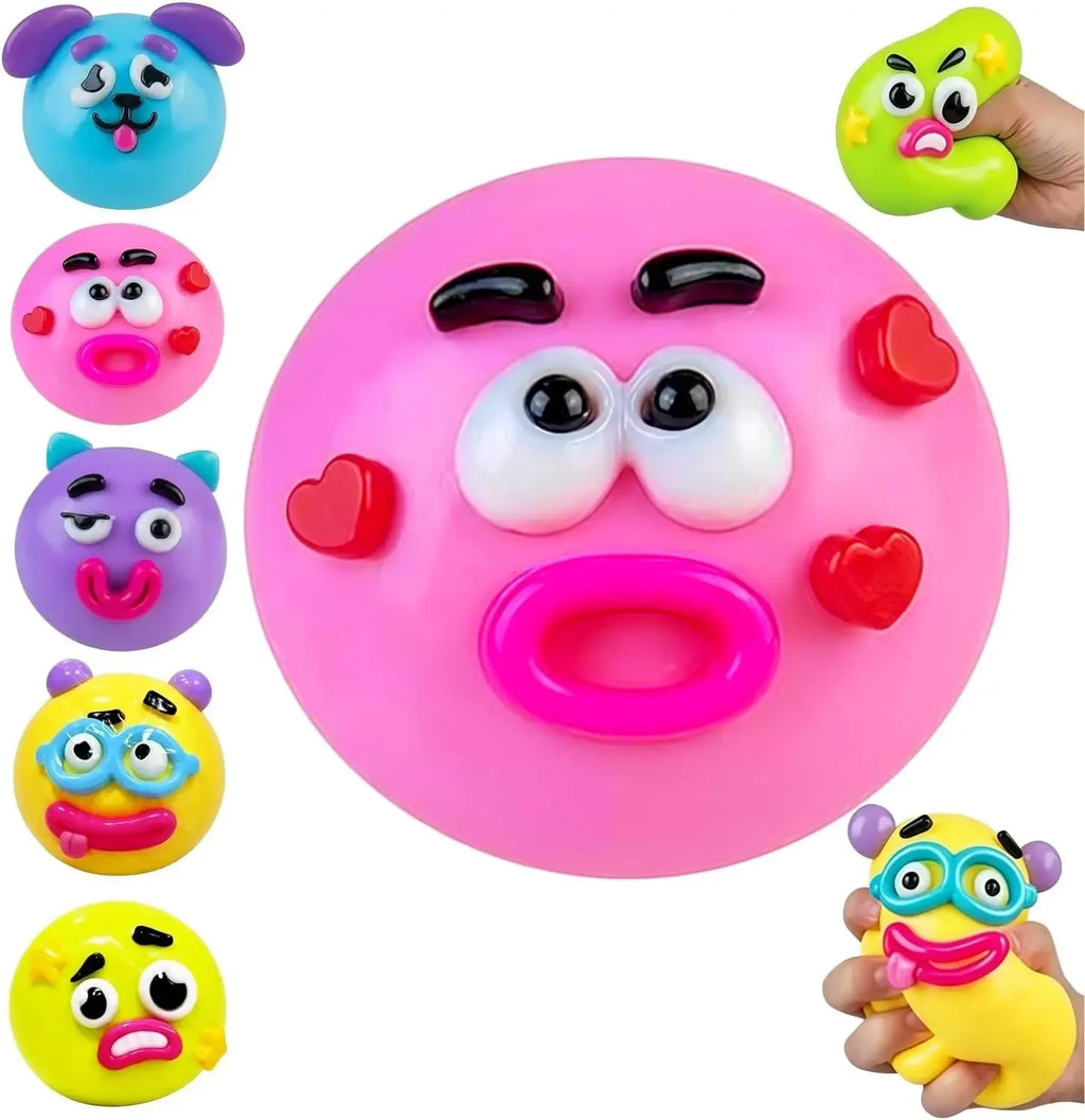 Smushers Squishy, Cute Easy Squeezy Squishy Funny Face Swap Fidget Balls for Adults Anxiety Relief, Fun Sensory Gifts