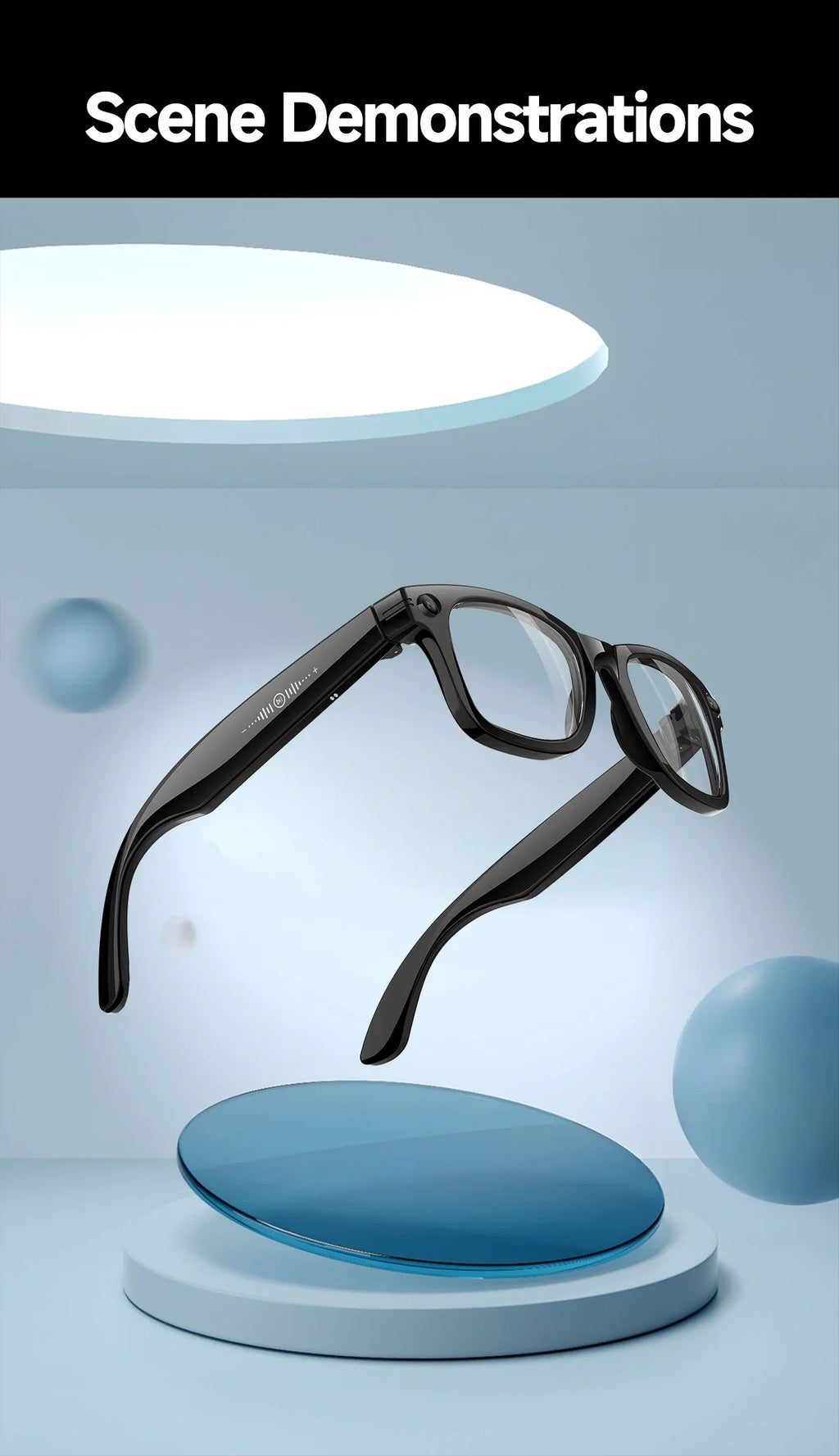 AI Smart Glasses 1080P HD Camera Recording 13MP Lens Real Time Translation GPT Voice Assistant Anti Shake Eyewear Smart Glasses
