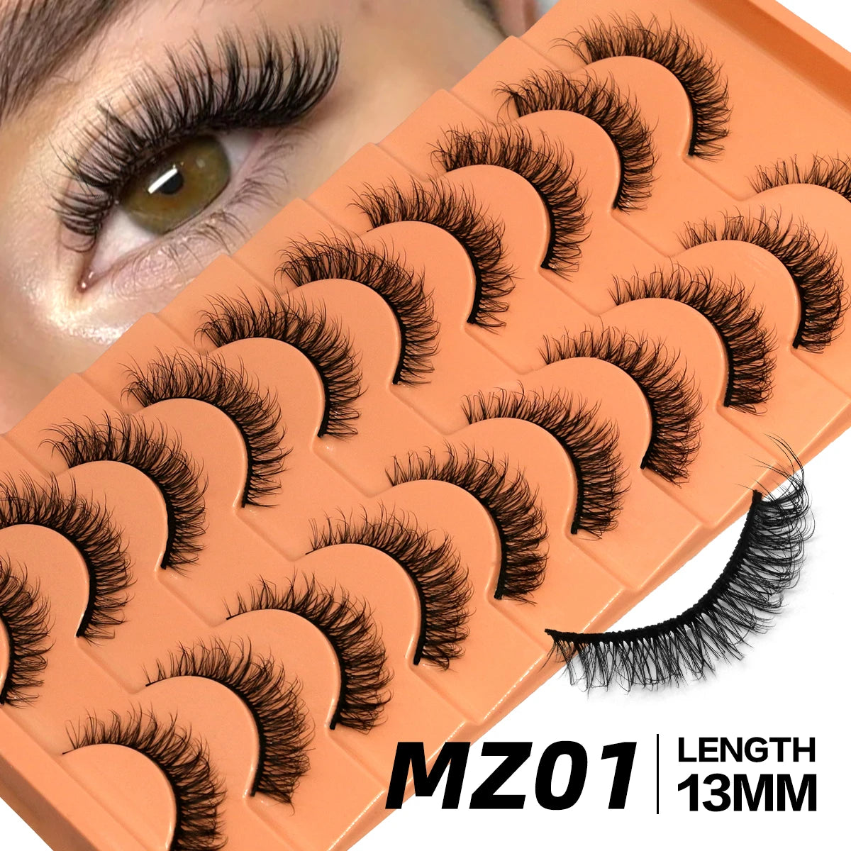 GROINNEYA Fluffy Eyelashes Cat Eye Style Long Lasting Dramatic 3D Faux Mink Eyelashes Volume Thick Long lashes Extension