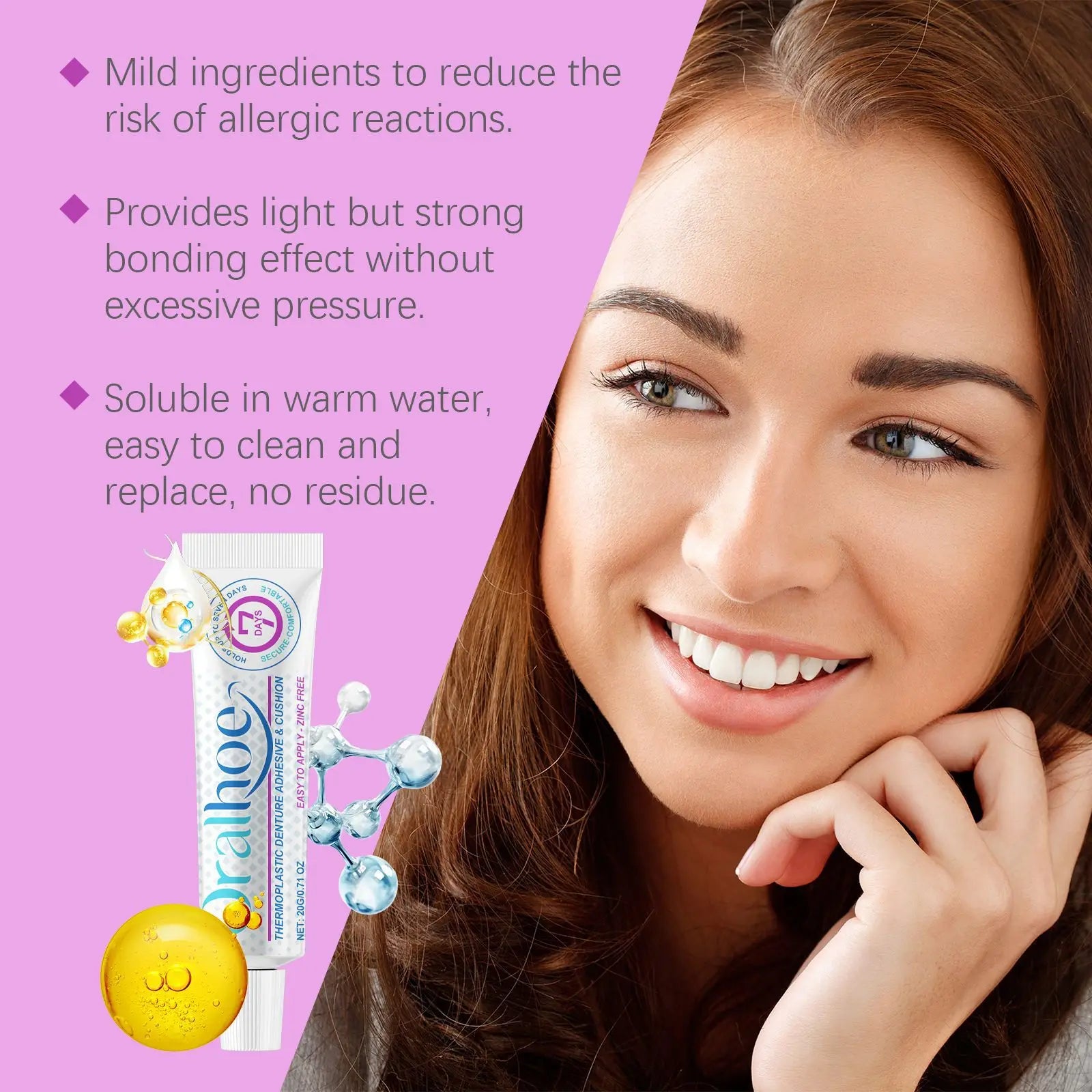 Thermoplastic Denture Adhesive Cushion Reduce Gum Pain Friction False Teeth Bonding Prosthesis Lasting Fixing Oral Care Products