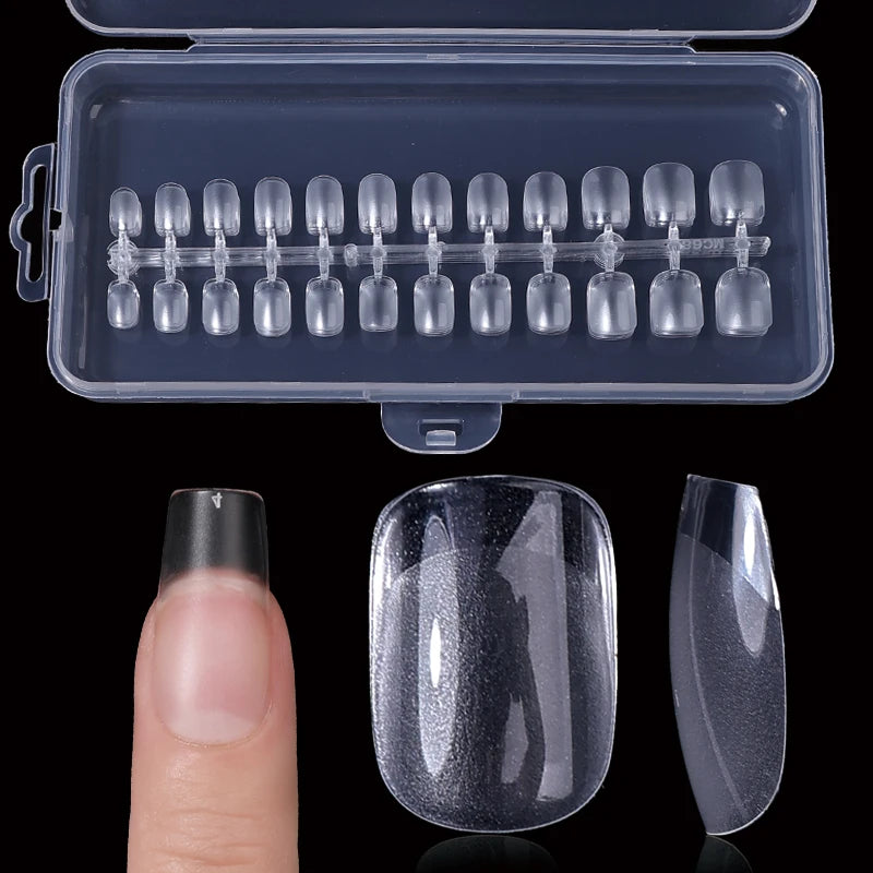 Nail Press on Tips  Short Artificial American Capsules Long Soft Gel Almond