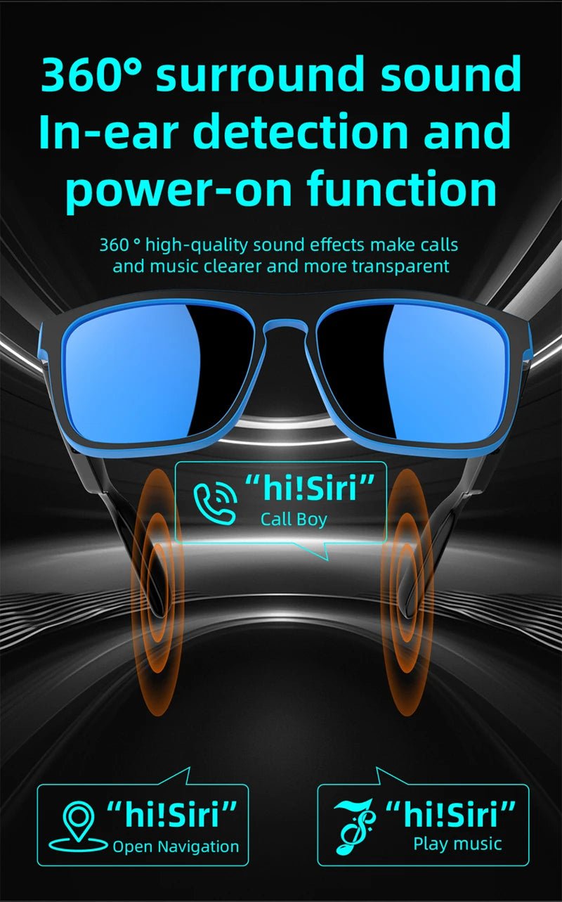 Lenovo AI Intelligent Sunglasses For Men And Women Polarized Anti Uv Sunglasses Air Conduction AI Intelligent Glasses
