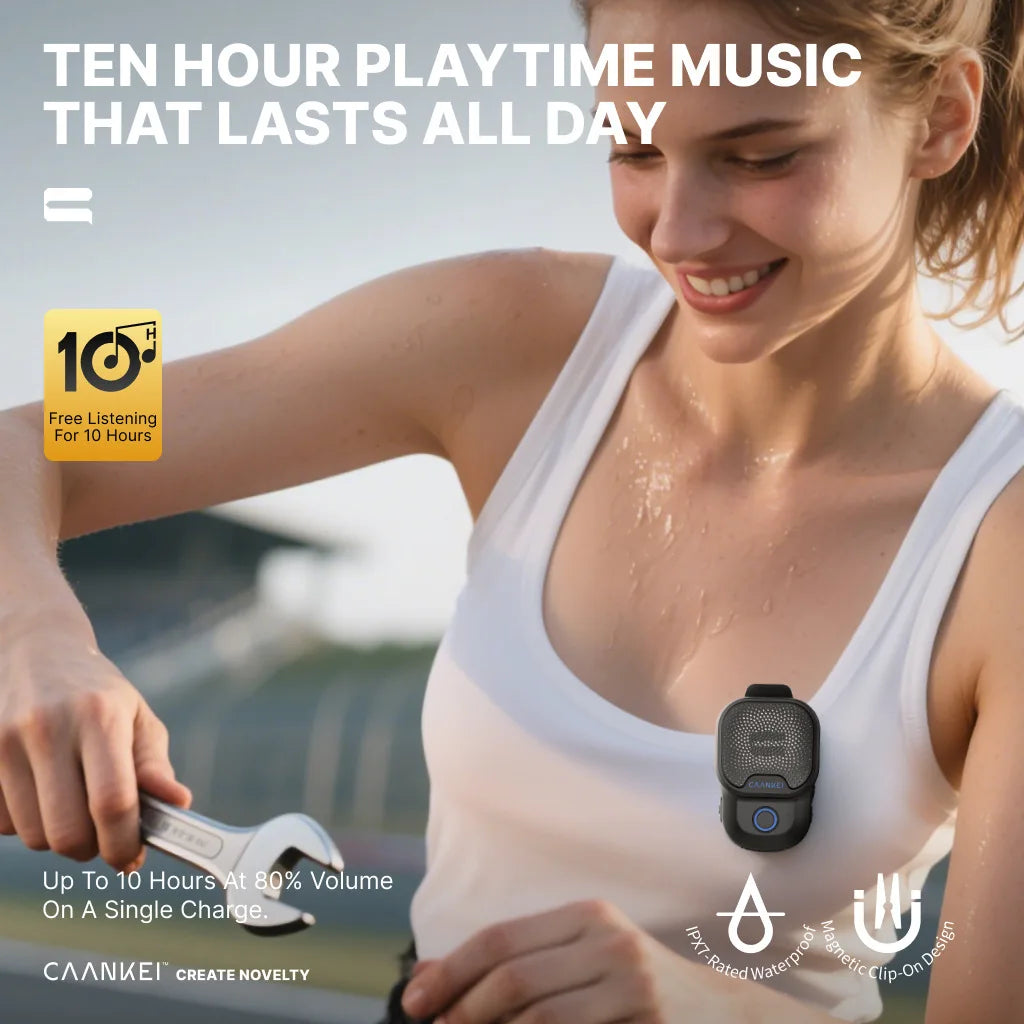 Wearable Bluetooth Speaker IPX7 Waterproof Portable Speakers Outdoor Sport Clip-On Microphone Speaker Calls/Music Mini Sound Box