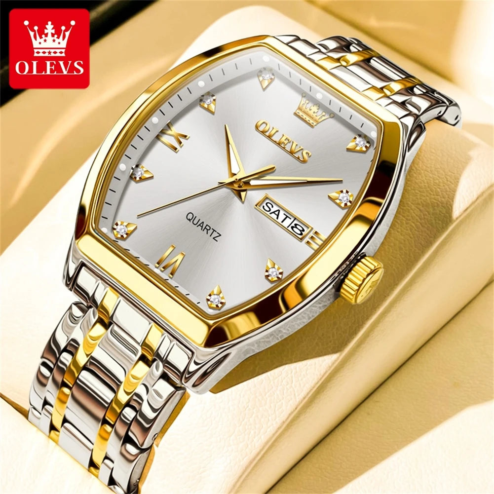 Luxury 🔥🔥 OLEVS 5528 Mens Watch Original Brand Business Quartz Watch Waterproof Luminous Watch For Man