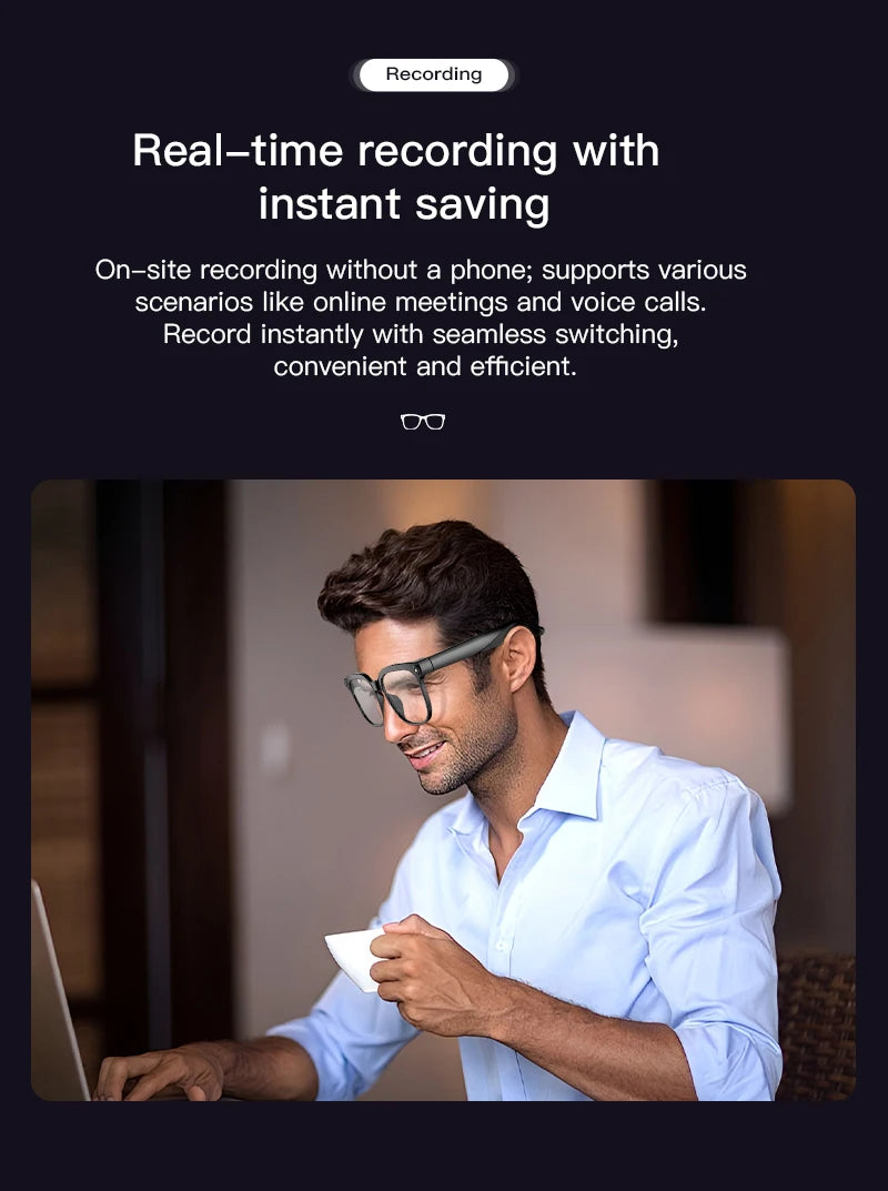 2026 AI Smart Glasses AI Translation 800W HD Camera 4K Shooting Image Bluetooth Call Recording Music Smart Sunglasses 2026 New