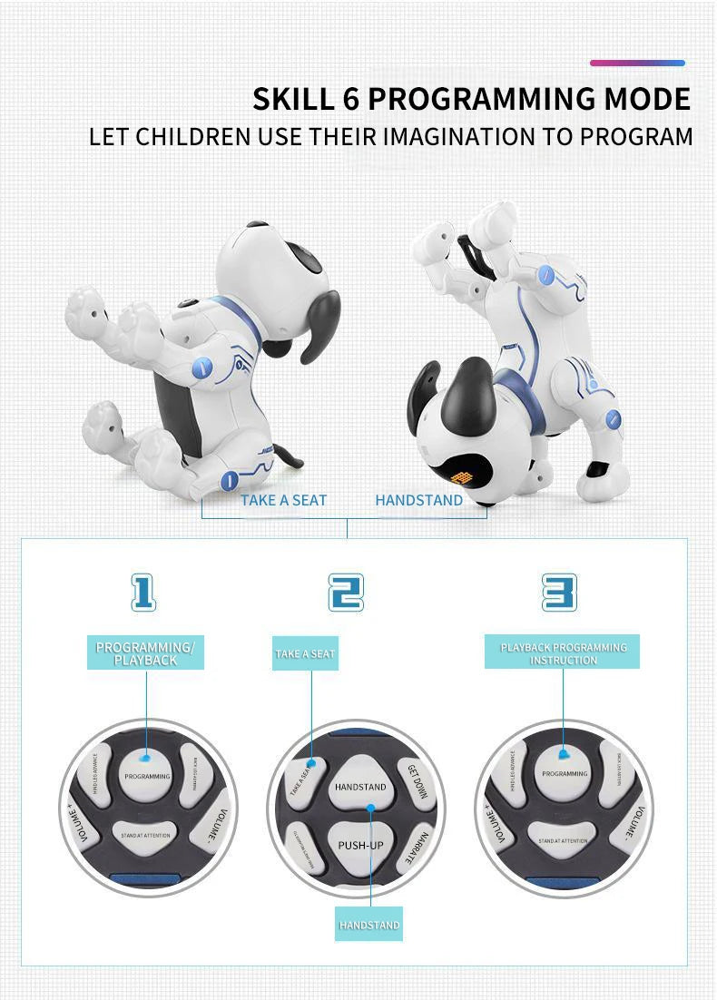 Children's AI Intelligent Pet Dog Intelligent Programming Voice Touch Sensing Mechanical Dog Robot Perfect Children's Gift