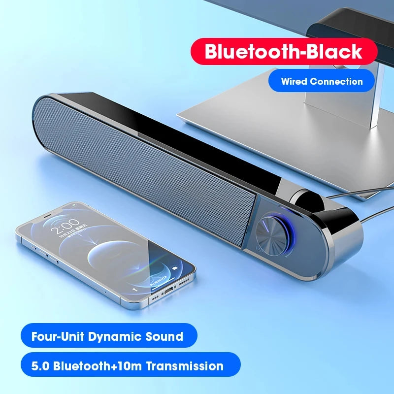 Bluetooth 5.0 4D Surround Soundbar Home Theater Stereo Subwoofer Wired Wireless Speaker for PC Laptop Gaming Movies