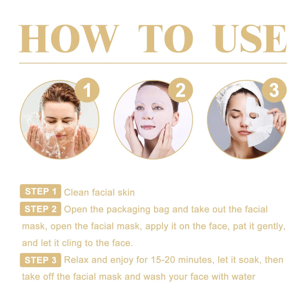 Collagen Anti Wrinkle Facial Mask Anti Aging Fade Fine Lines Firm Skin Moisturizing Brightening SkinCare Korean Cosmetics