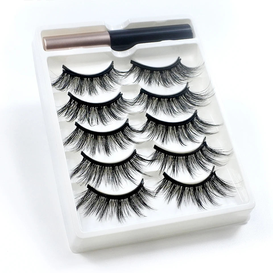 REDSIREN Natural Magnetic Lashes Makeup 1/5Pairs Reusable Magnetic  Eyelashes and Eyeliner Kit