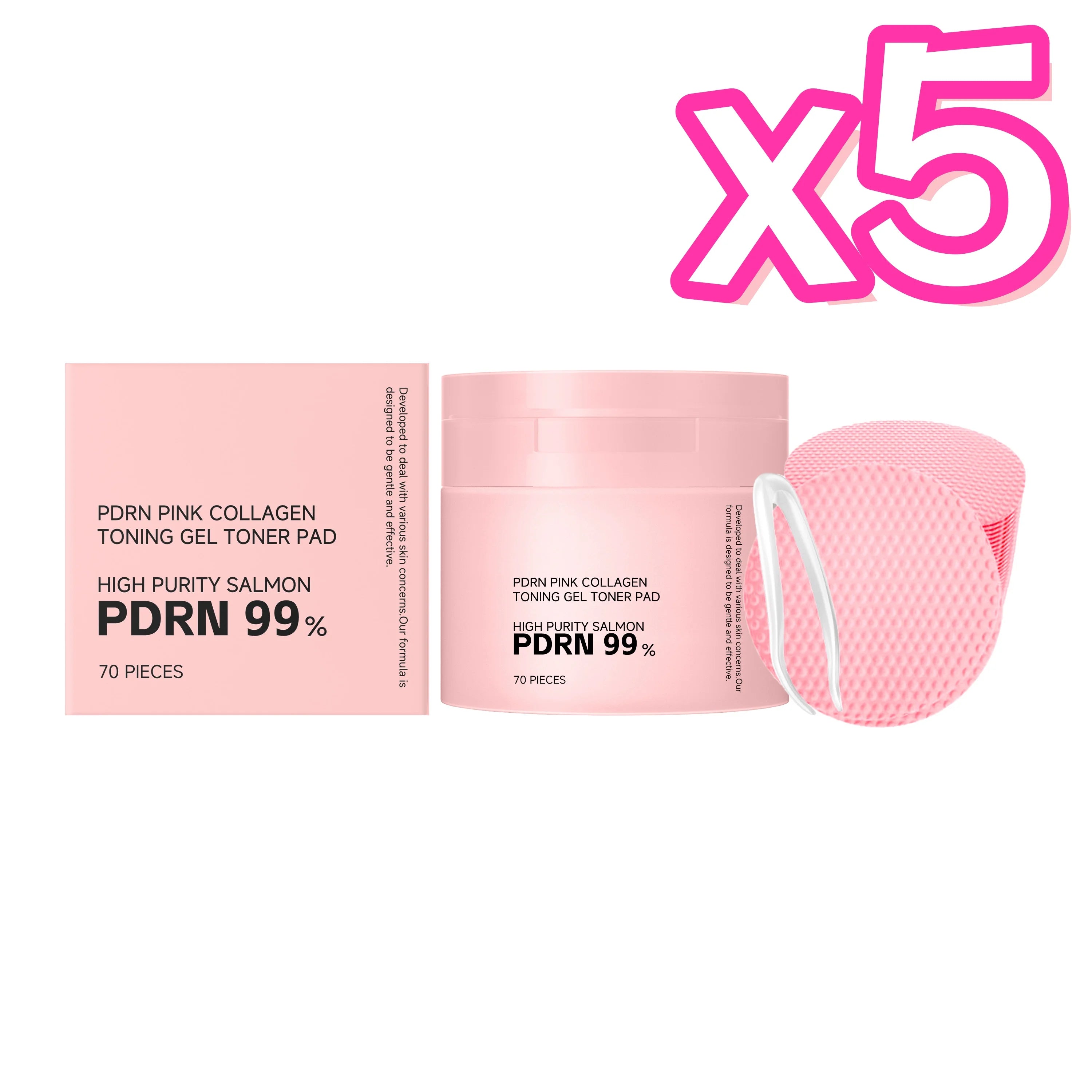 PDRN Collagen Toner Pads Repair Skin Barrier Calm Redness Hydrate Skin Reduce Skin Fine Lines Brighten Dullness Facial Toner Pad