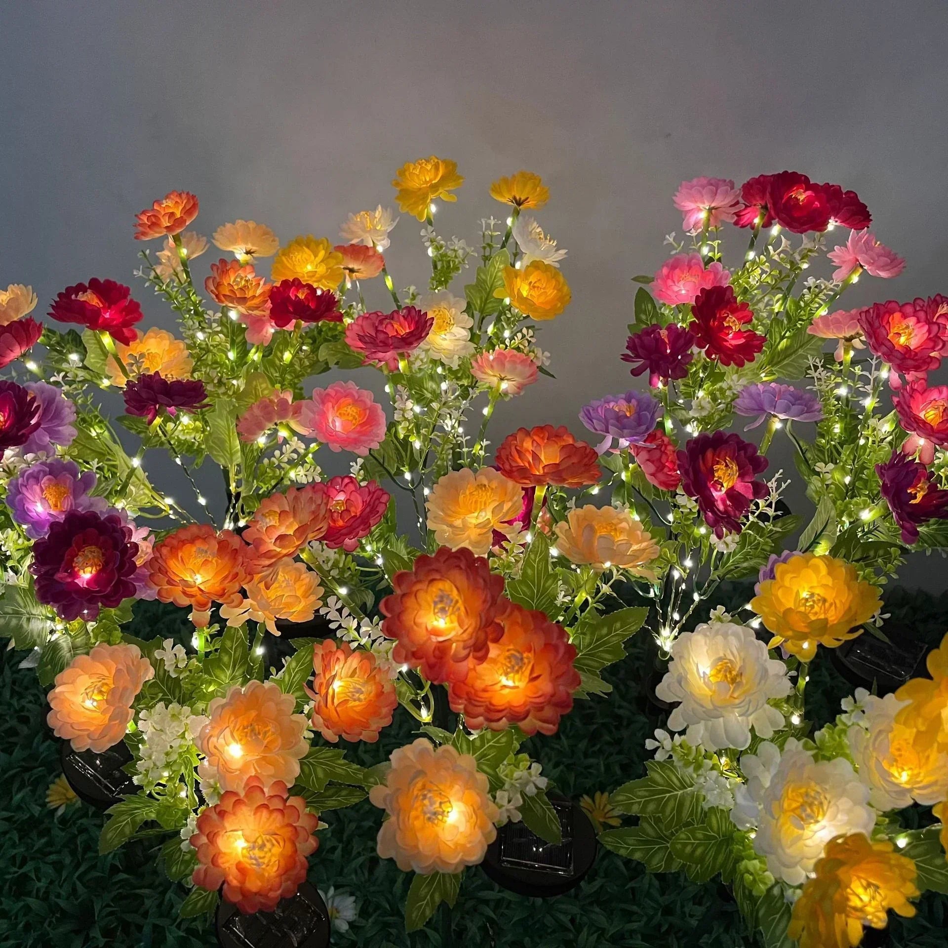 Solar Lights Outdoor Lighting Solar Garden Light Snow Lotus Flower Lawn Lamp for Yard Patio Flower Party Lamp Wedding Christmas