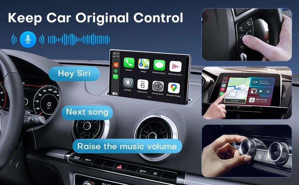 2in1 Wireless CarPlay Dongle Wireless Android Auto Adapter AI Smart Box Car Intelligent Systems For Car With Wired CarPlay