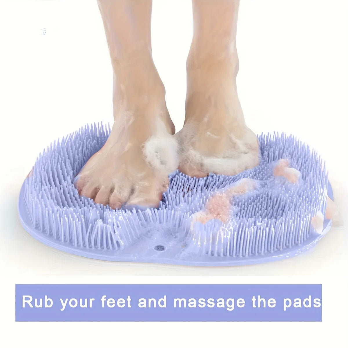 Anti-slip Shower Foot Scrubber Massager Cleaner Exfoliating Foot Massage Mat for Shower Bathroom
